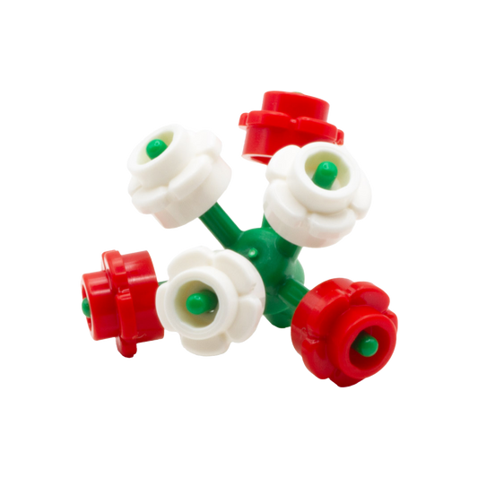 Bunch of Red and White LEGO Flowers - Minifigure Accessory