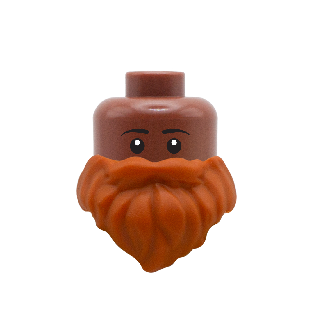 Ginger Short Beard - Custom Minifigure Head with LEGO Beard