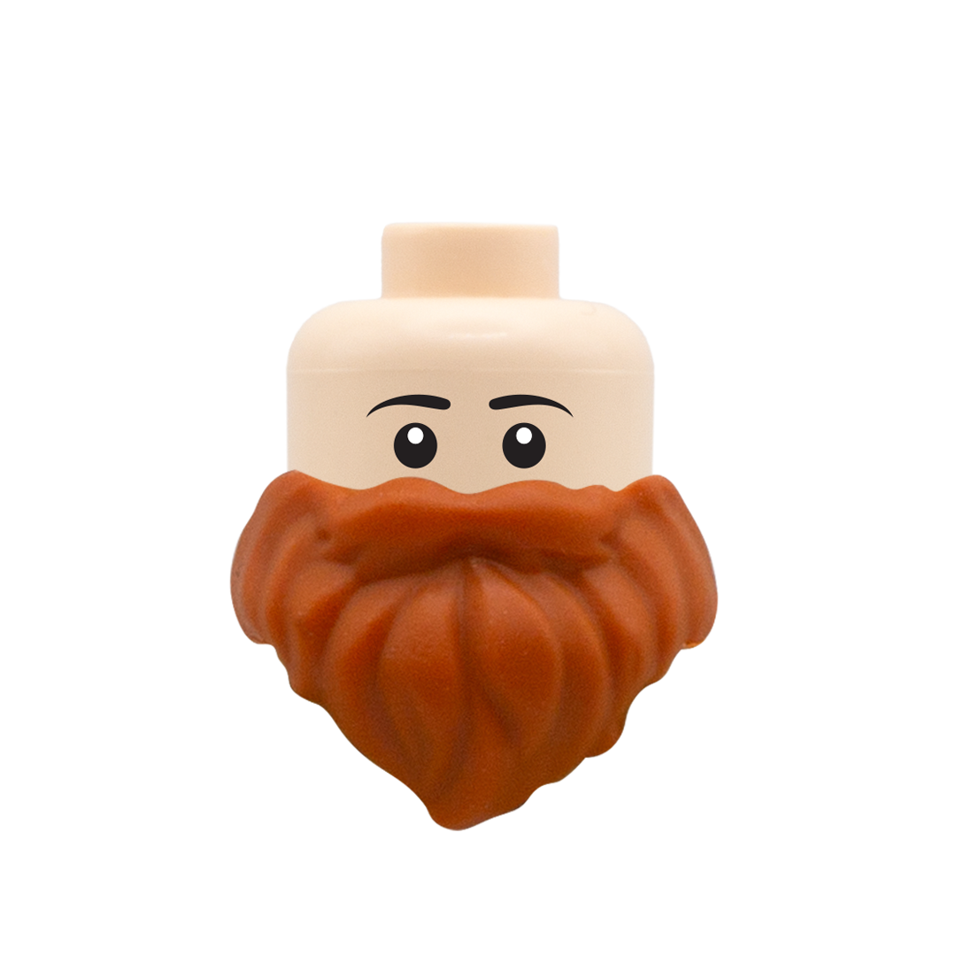 Ginger Short Beard - Custom Minifigure Head with LEGO Beard