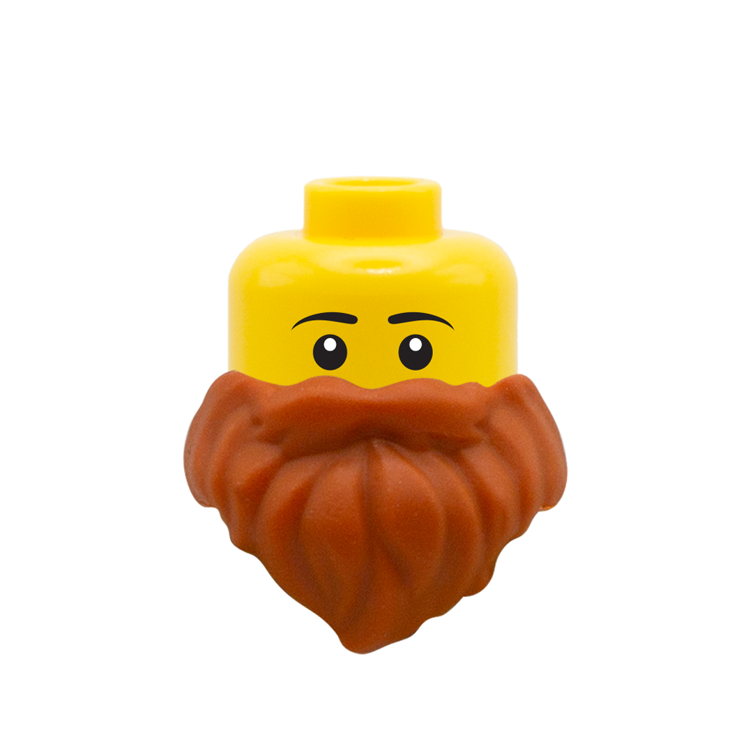 Ginger Short Beard - Custom Minifigure Head with LEGO Beard