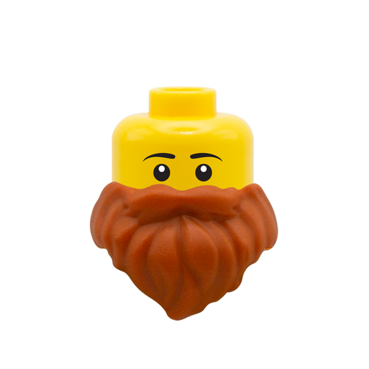 Ginger Short Beard - Custom Minifigure Head with LEGO Beard