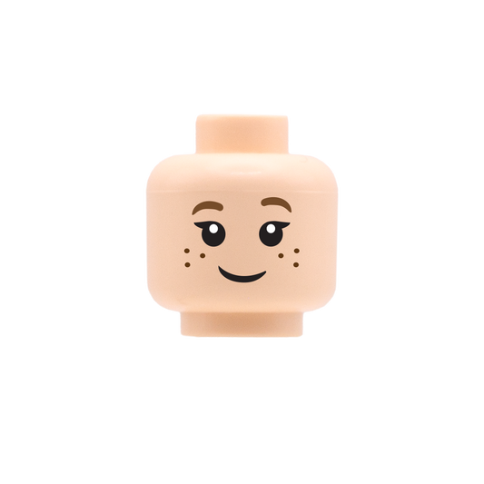 Female Freckles Cute Smile Head Light Nougat Custom LEGO Minifigure Head