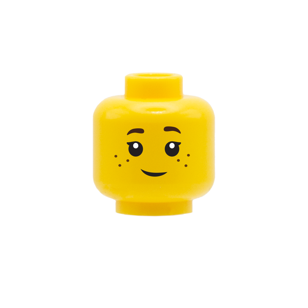 Female Freckles Cute Smile Head - LEGO Minifigure Head