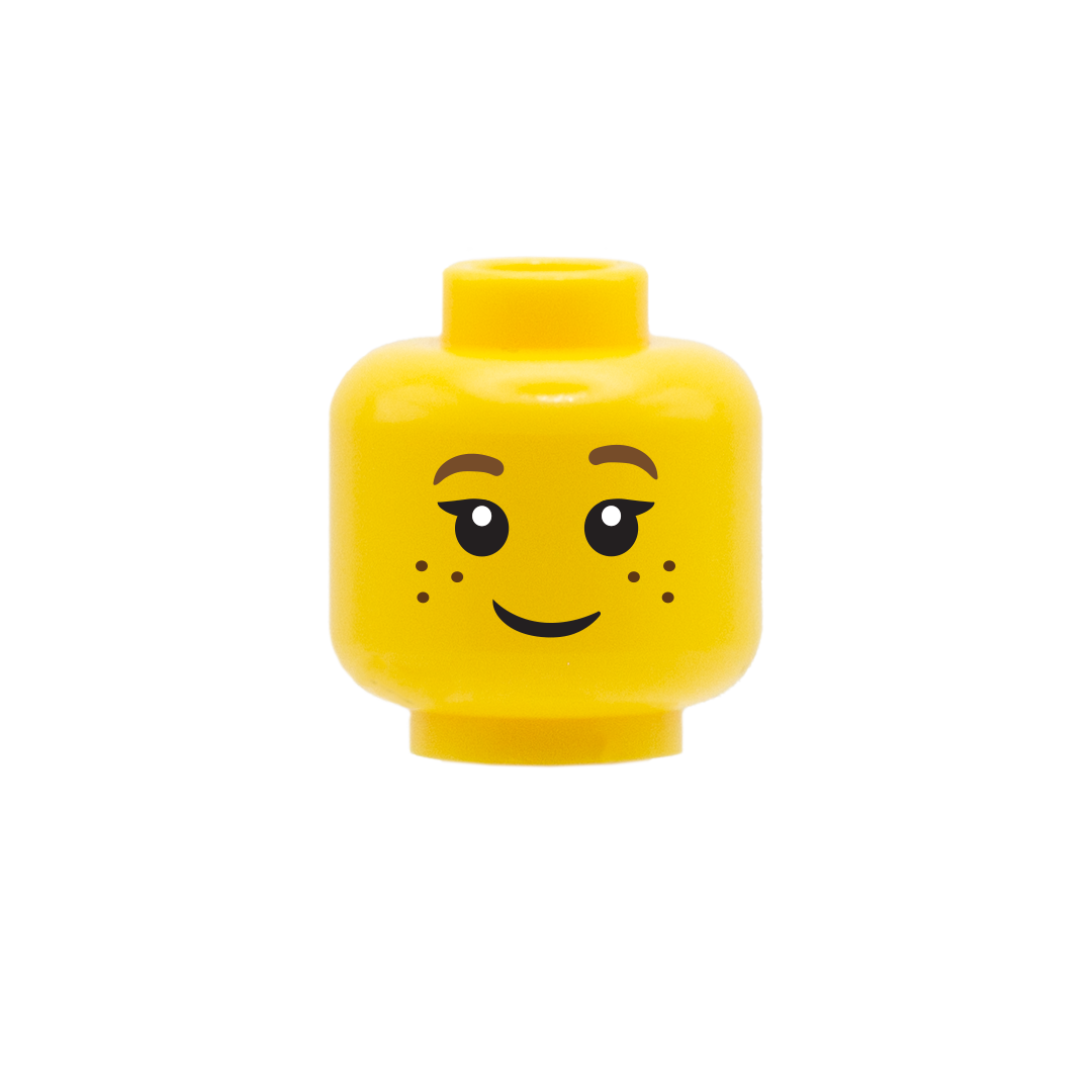 Female Freckles Cute Smile Head - LEGO Minifigure Head