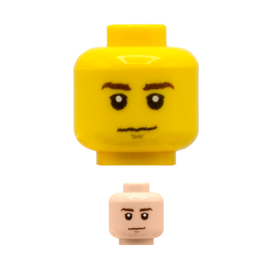 Regular Closed Smirk - Custom LEGO Minifigure Head