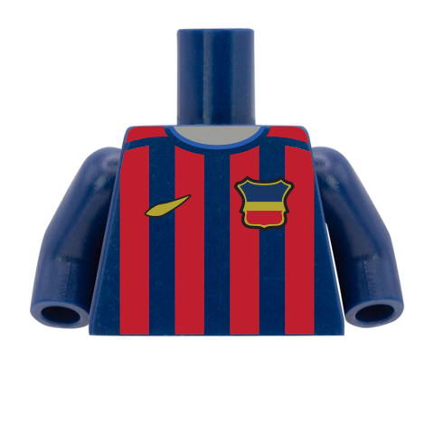 Retro Barcelona Football Shirt - Custom Design Minifigure Torso