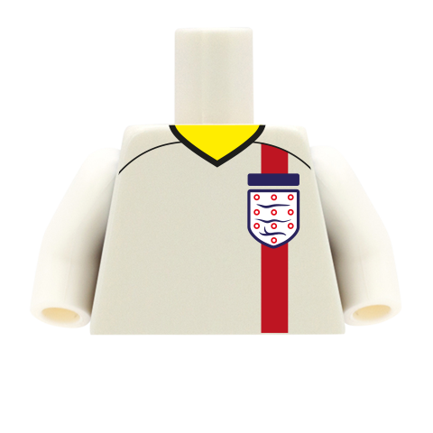 Retro England Football Shirt - Custom Design Minifigure Torso