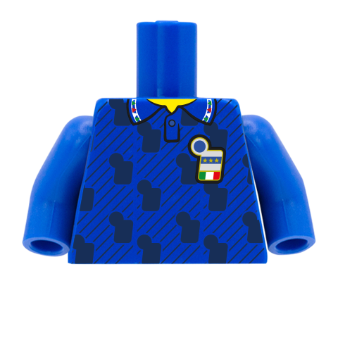 Retro Italy Football Shirt - Custom Design Minifigure Torso