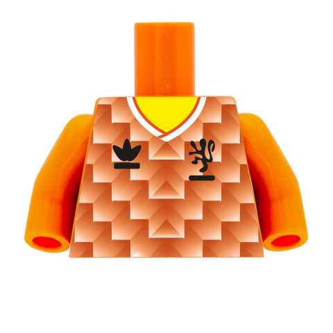 Retro Netherlands Football Shirt - Custom Design Minifigure Torso