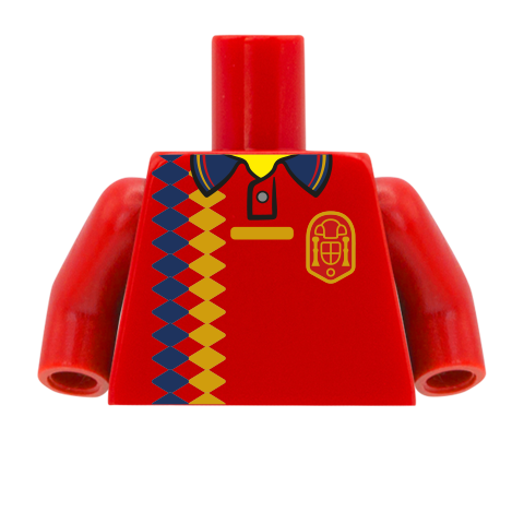 Retro Spain Football Shirt - Custom Design Minifigure Torso