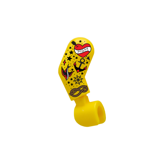 Sailor's Tattoos (Arrow Heart, Ship Wheel, Rope Knot)  - Custom Design Minifigure Arm