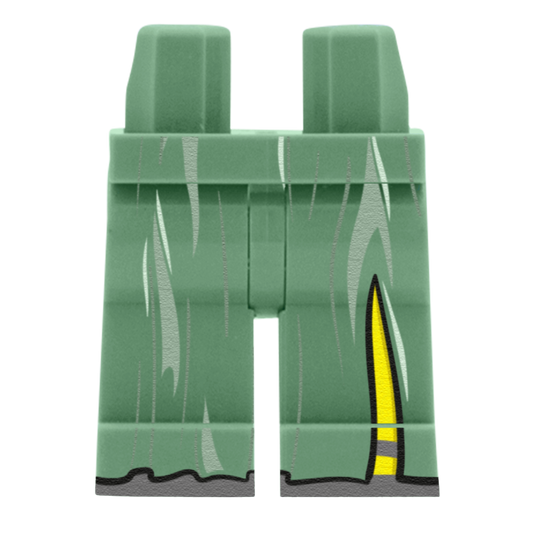 Sand Green Skirt With Slit (Various Skin Tones) - Printed Minifigure Legs