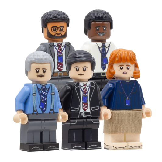 LEGO Minifigure Set of Apple TV's 'Severance'; Adam Scott, Britt Lower, Zach Cherry, John Turturro, Tramell Tillman - Custom Design LEGO Minifigure