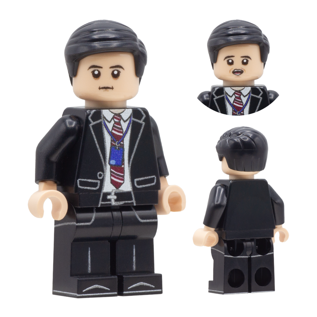 LEGO Minifigure of Mark Scout from Apple TV's 'Severance' played by Adam Scott - Custom Design LEGO Minifigure