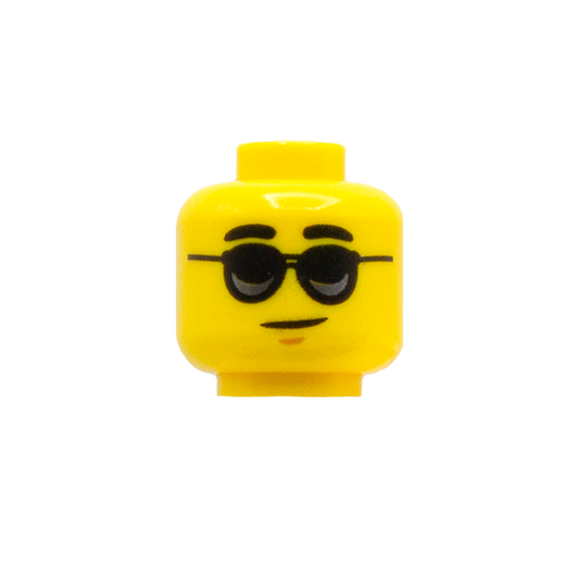 Black Shades Smirk (Yellow Skin Tone) - LEGO Minifigure Head