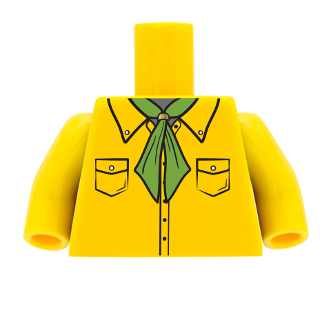 Shirt with Green Neckerchief - Custom Design Minifigure Torso