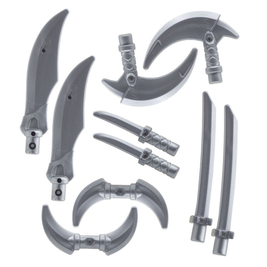 Silver LEGO Weapons Pack (Blades) - Minifigure Accessories (Plastic Toys)
