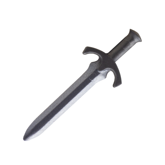 Silver sword accessory for LEGO minifigure in style of a medieval weapon