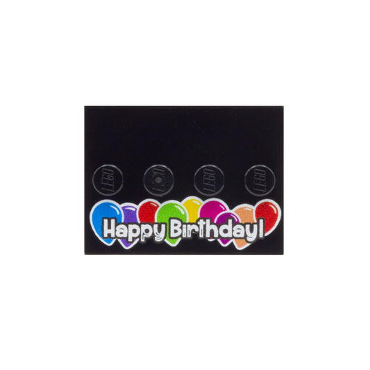 Happy Birthday Baseplate with Balloons - Custom Printed Baseplate