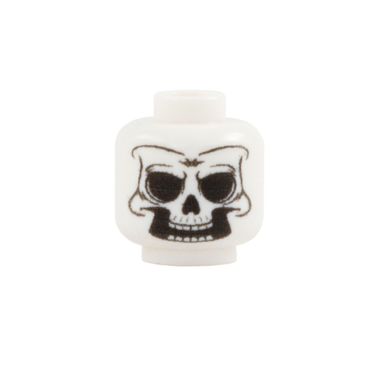 Skeleton Head (White) - Custom Printed Minifigure Head