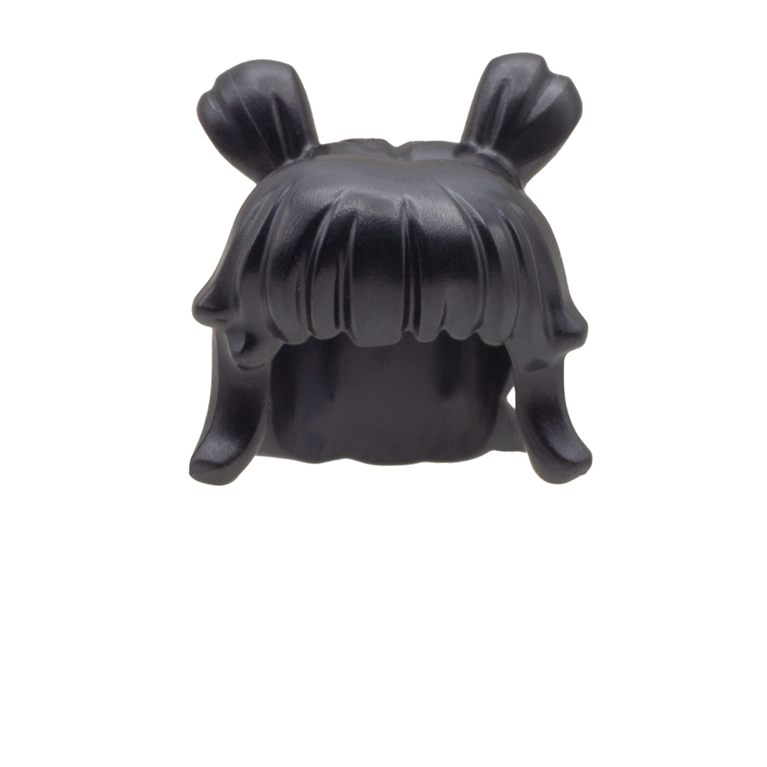 Black Space Buns with Fringe - LEGO Minifigure Hair