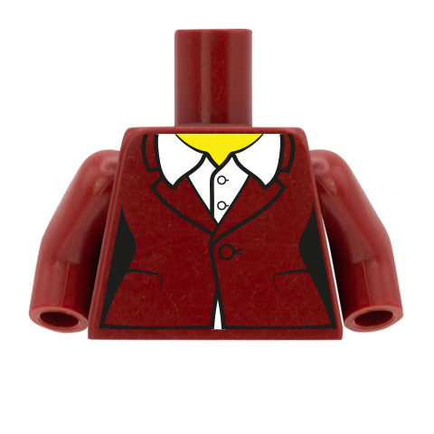Suit Jacket with Big Collar Shirt - Custom Design Minifigure Torso