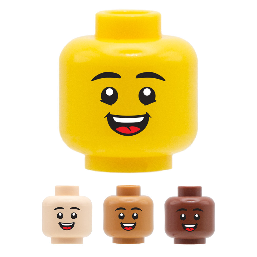 Mini Figureheads Super Happy - Custom Printed Minifigure Head – Minifigs.me