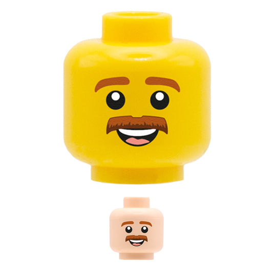 Ginger Moustache for Custom LEGO Minifigure Head
