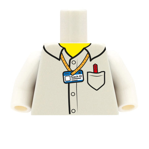 Teacher Shirt with Lanyard - Custom Design Minifigure Torso