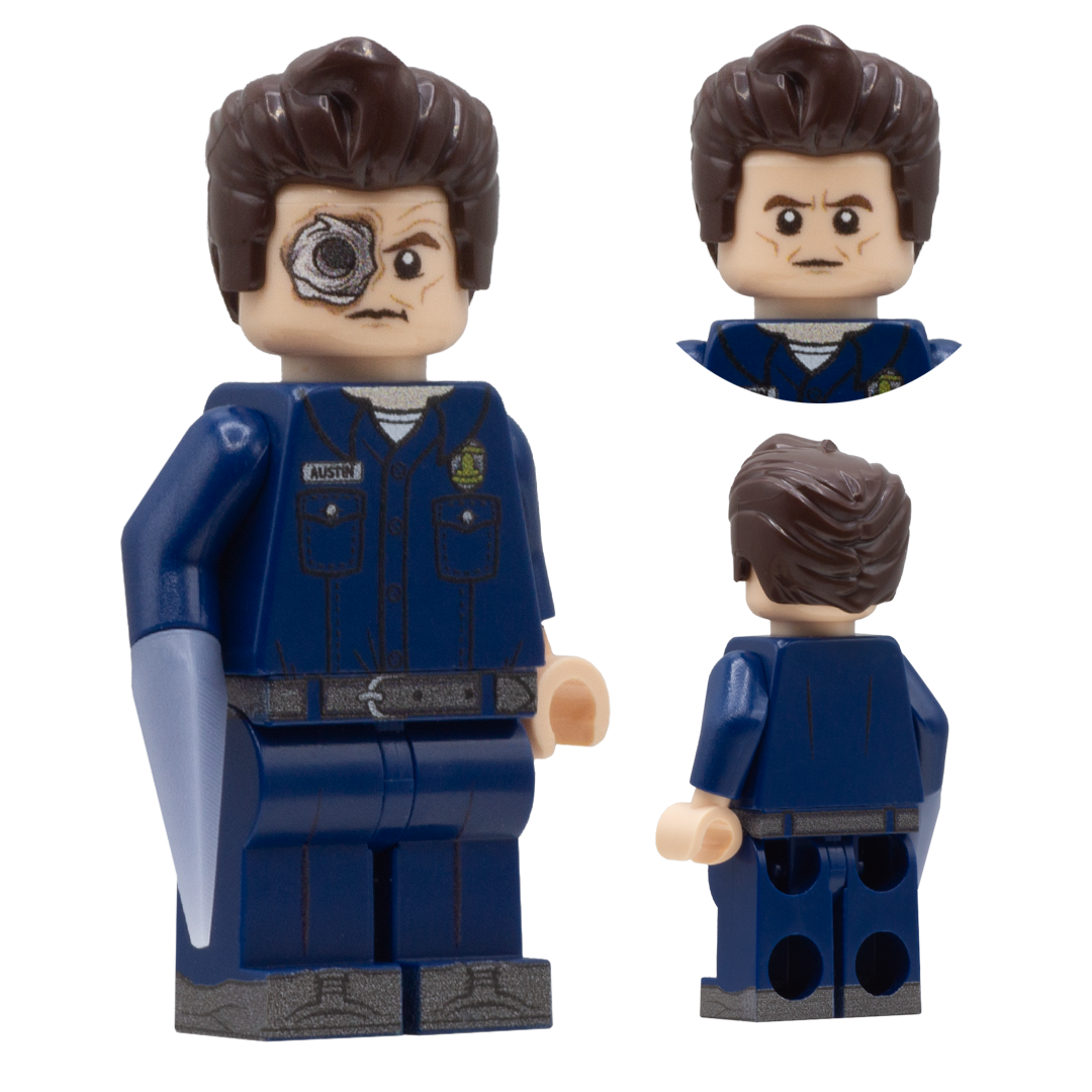LEGO Minifigure of T-1000 from Terminator 2: Judgement Day; played by Robert Patrick  - Custom Design LEGO Minifigure
