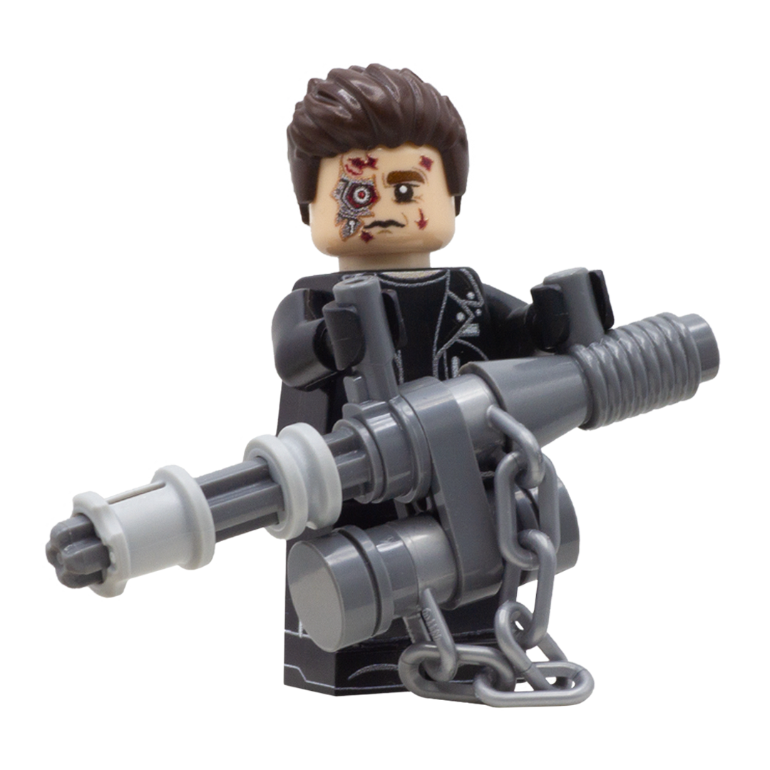LEGO Minifigure of T-800 from Terminator 2: Judgement Day; Arnold Schwarzenegger  - Custom Design LEGO Minifigure
