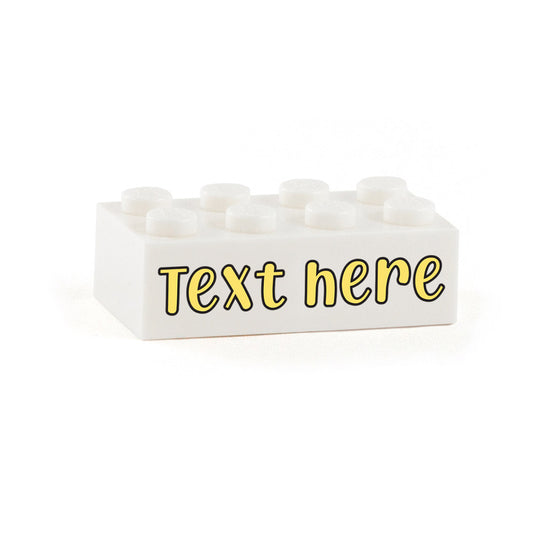 Your Fun Font Message on a Custom Printed 2x4 Brick