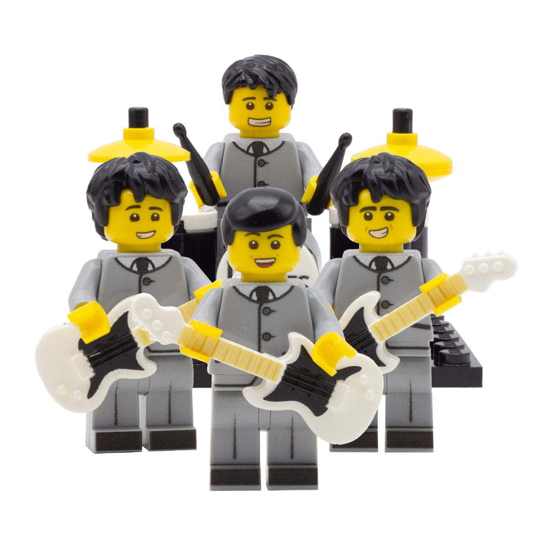 The Beatles in Light Grey suits - Custom Design LEGO Minifigure Set