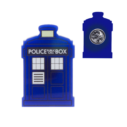 Police Box Pin Badge - Custom Design Acrylic Jewellery