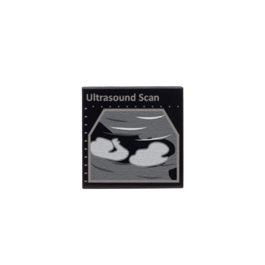 Twins Ultrasound Scan Picture - Custom Printed LEGO Tile