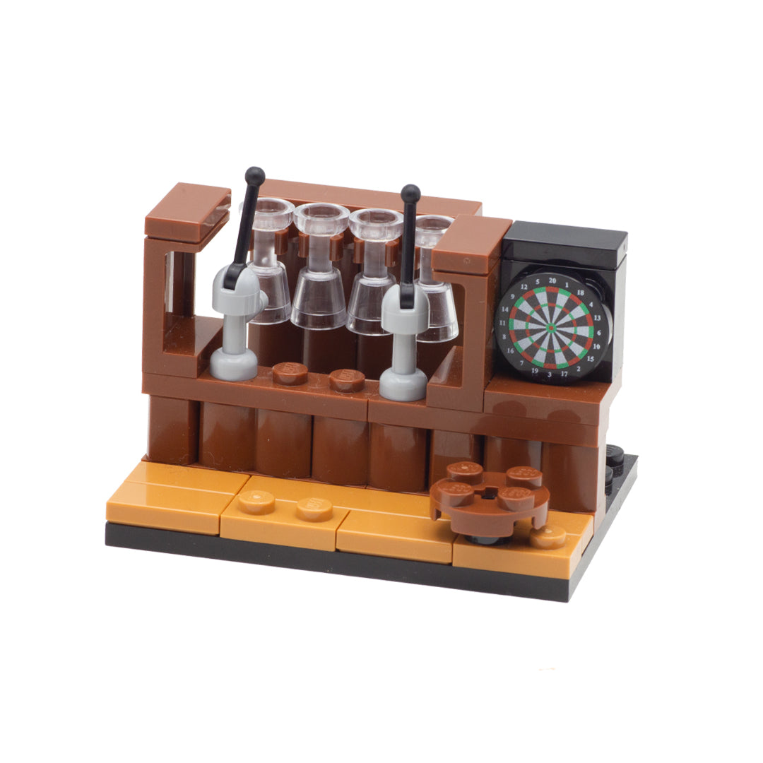 Pub Bar with dart board - Custom LEGO Minibuild 