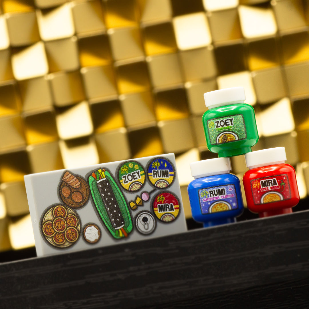 Kimbap & Ramen - Custom Design Minifigure Accessory (Plastic Toy
