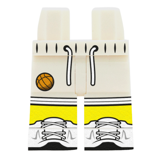White Basketball Shorts – Custom Printed Legs