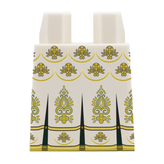 White Lehenga Choli Dress Skirt - Custom Design Lego Brick Skirt