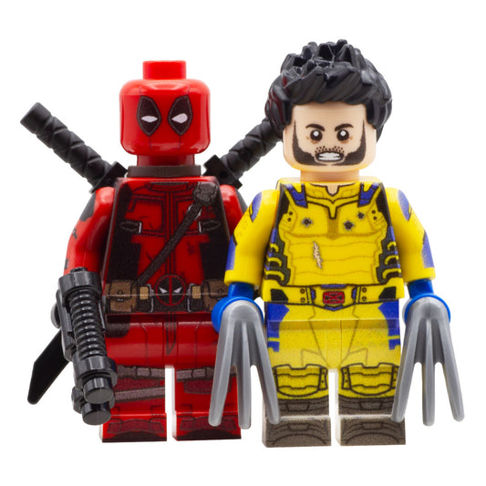 Deadpool and Wolverine; Ryan Reynolds and Hugh Jackman - Custom Design LEGO Minifigure