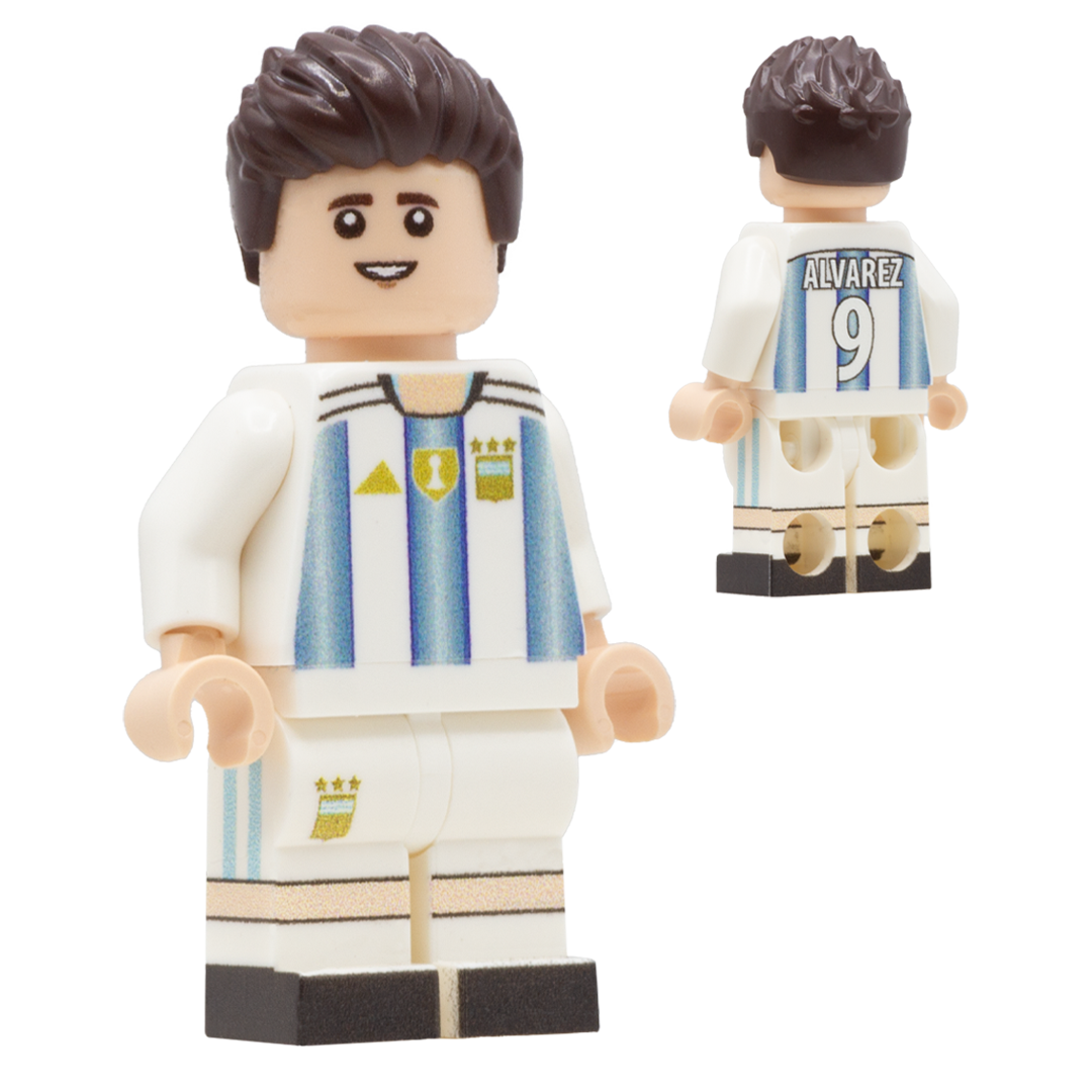 Collectible Minifigure of Julian Alvarez; Argentina World Cup 2026 - Custom Design LEGO Minifigure