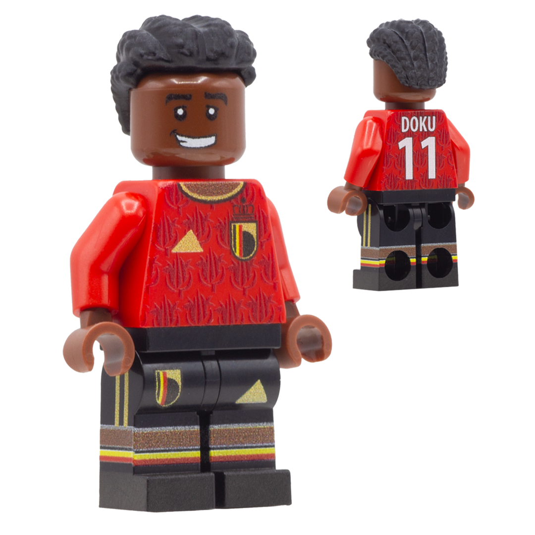 Collectible Minifigure of Jeremy Doku; Belgium World Cup 2026 - Custom Design LEGO Minifigure