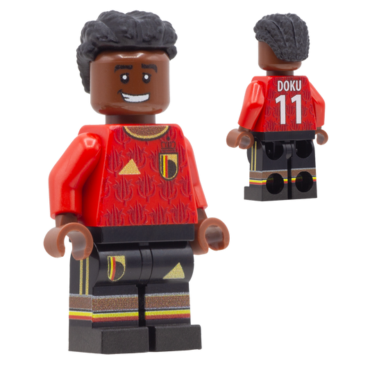 Collectible Minifigure of Jeremy Doku; Belgium World Cup 2026 - Custom Design LEGO Minifigure