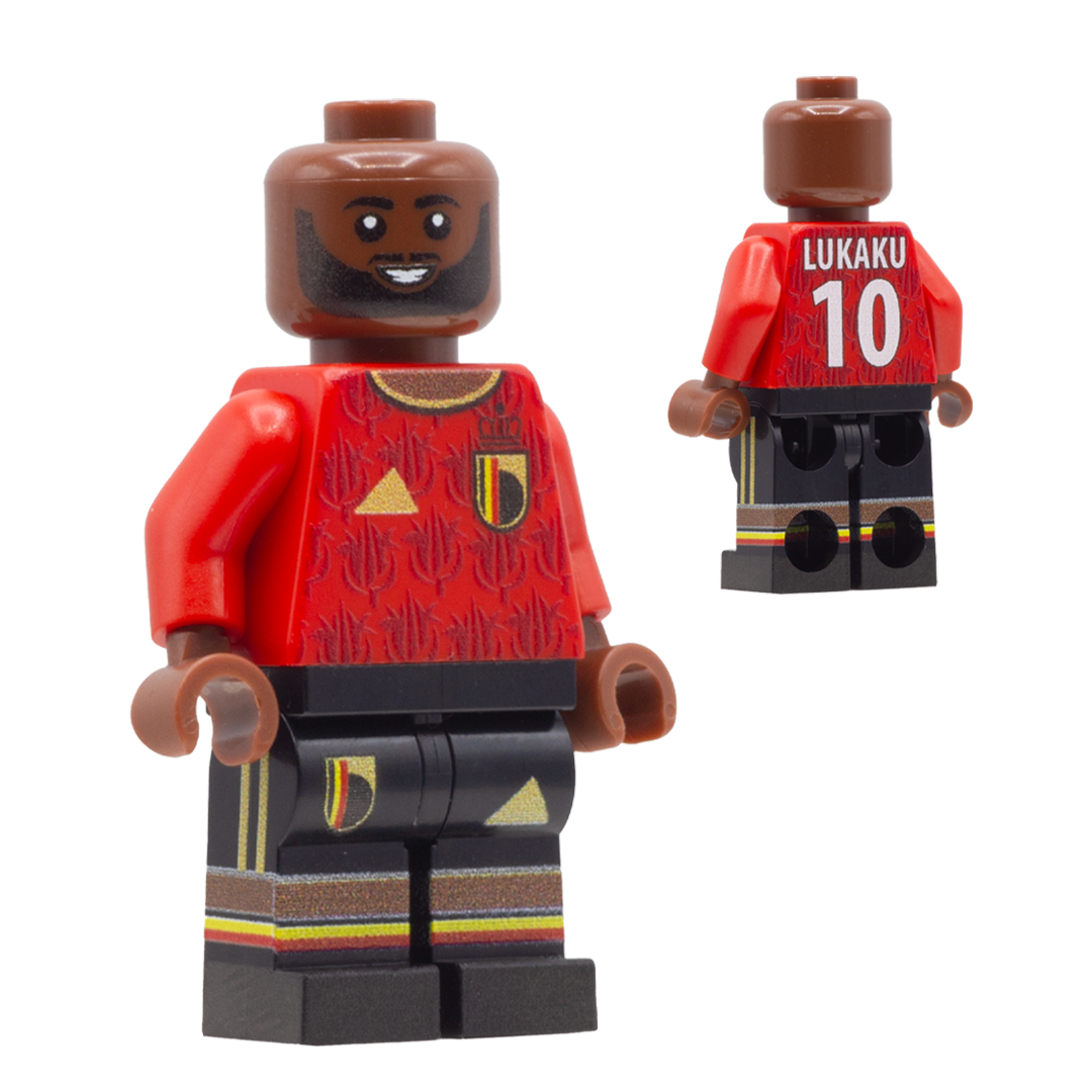 Collectible Minifigure of Romelu Lukaku; Belgium World Cup 2026 - Custom Design LEGO Minifigure