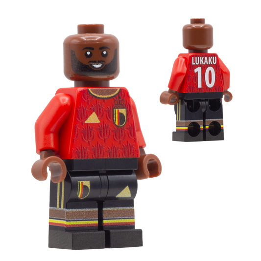 Collectible Minifigure of Romelu Lukaku; Belgium World Cup 2026 - Custom Design LEGO Minifigure