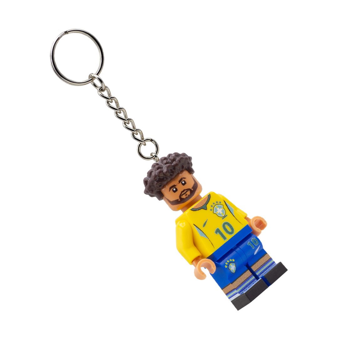 Collectible Keychain Minifigure of Neymar Jr; Brazil World Cup 2026 - Custom Design LEGO Minifigure