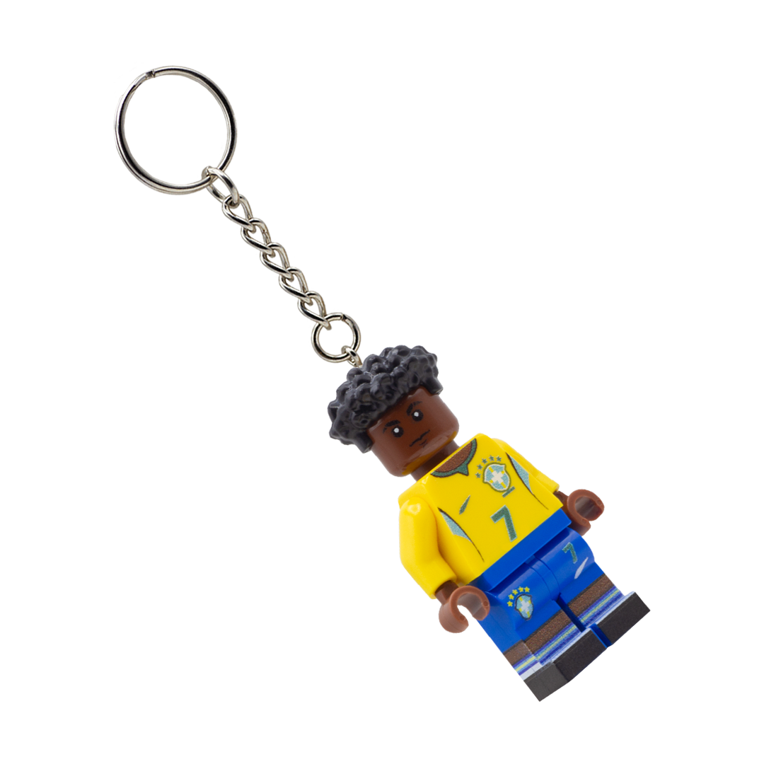 Collectible Keychain Minifigure of Vinicius Jr; Brazil World Cup 2026 - Custom Design LEGO Minifigure