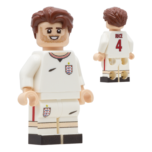 Collectible Minifigure of Declan Rice; England World Cup 2026 - Custom Design LEGO Minifigure