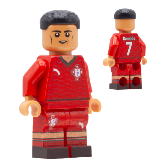 Collectible Minifigure of Christiano Ronaldo; Portugal World Cup 2026 - Custom Design LEGO Minifigure