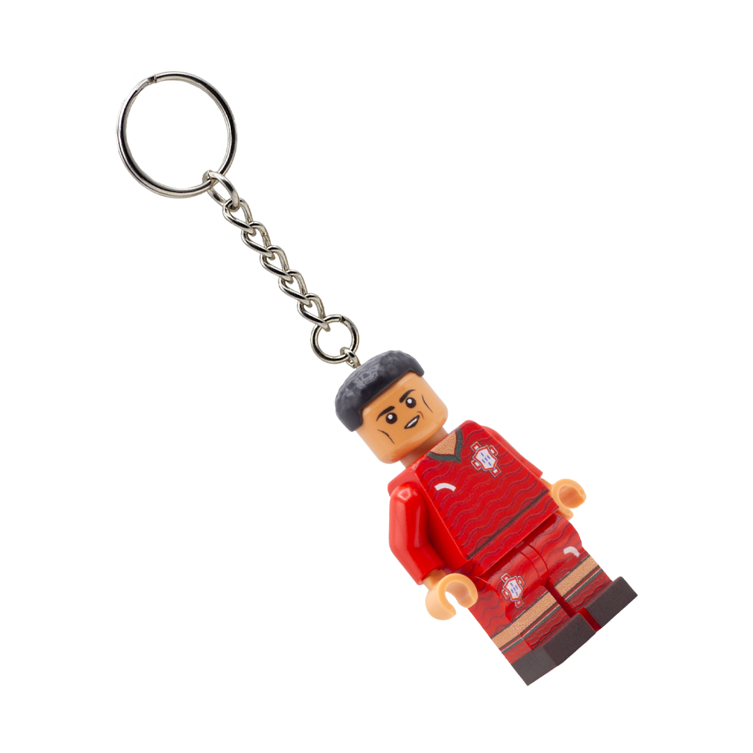 Collectible Keychain Minifigure of Christiano Ronaldo; Portugal World Cup 2026 - Custom Design LEGO Minifigure